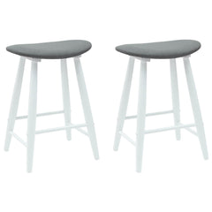vidaXL Dining Chairs 2 pcs Solid Rubber Wood White 46 x 37 x 63 cm 2