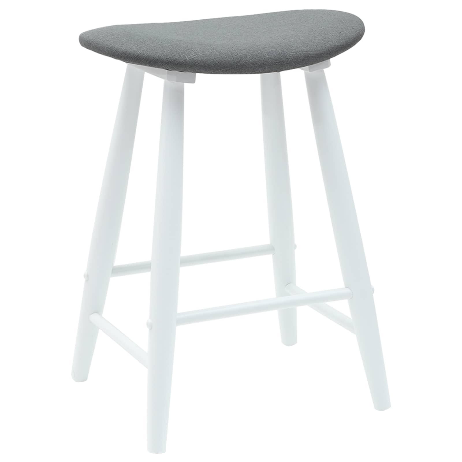 vidaXL Dining Chairs 2 pcs Solid Rubber Wood White 46 x 37 x 63 cm 4