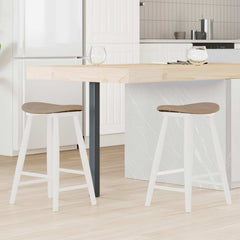 vidaXL Dining Chairs 2 pcs Solid Rubber Wood White 46 x 37 x 63 cm 1