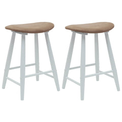 vidaXL Dining Chairs 2 pcs Solid Rubber Wood White 46 x 37 x 63 cm 2