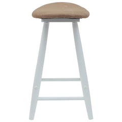 vidaXL Dining Chairs 2 pcs Solid Rubber Wood White 46 x 37 x 63 cm 6