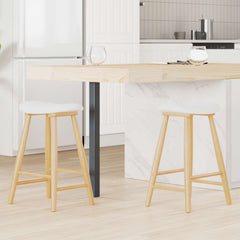 vidaXL Dining Chairs 2 pcs Solid Rubber Wood Natural 46 x 37 x 63 cm 1