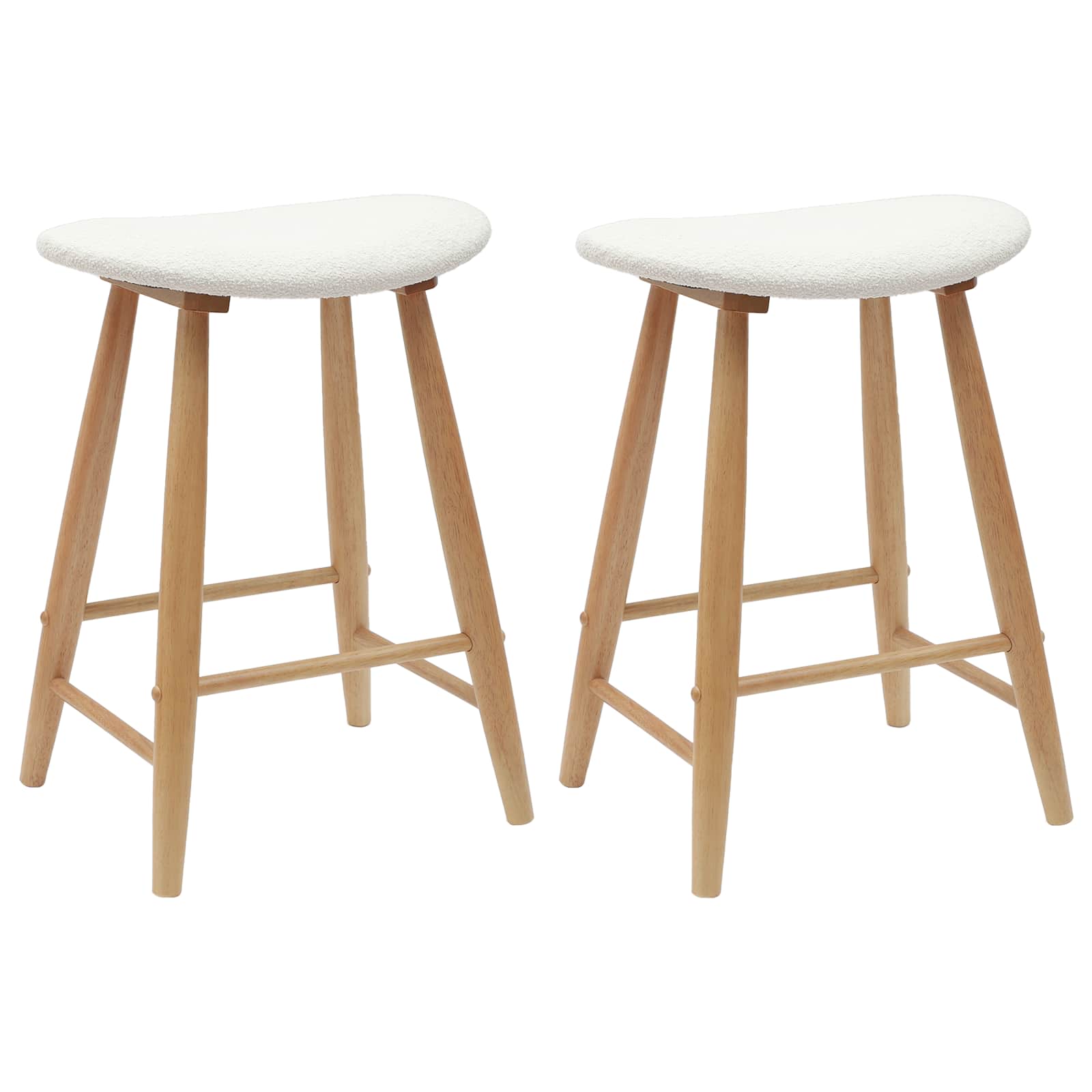 vidaXL Dining Chairs 2 pcs Solid Rubber Wood Natural 46 x 37 x 63 cm 2