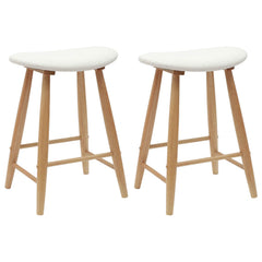 vidaXL Dining Chairs 2 pcs Solid Rubber Wood Natural 46 x 37 x 63 cm 2