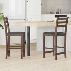 Dining Chairs 2 pcs Solid Rubber Wood White 40 x 47.5 x 99.5 cm Light brown and black
