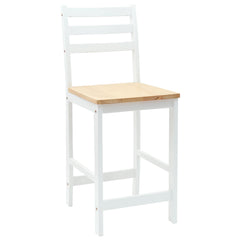 Dining Chairs 2 pcs Solid Rubber Wood White 40 x 47.5 x 99.5 cm White and natural
