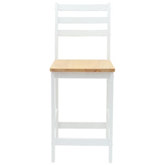Dining Chairs 2 pcs Solid Rubber Wood White 40 x 47.5 x 99.5 cm White and natural