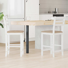 Dining Chairs 2 pcs Solid Rubber Wood White 40 x 47.5 x 99.5 cm White and brown