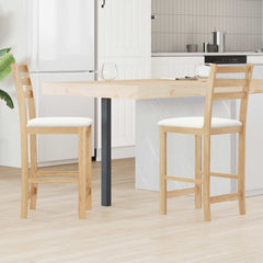 Dining Chairs 2 pcs Solid Rubber Wood White 40 x 47.5 x 99.5 cm Natural and white