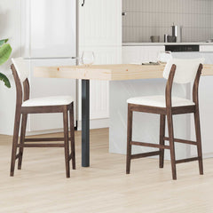 vidaXL Dining Chairs 2 pcs Solid Rubber Wood Light Brown 1