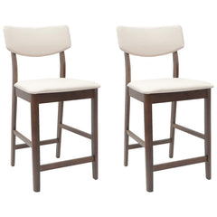 vidaXL Dining Chairs 2 pcs Solid Rubber Wood Light Brown 2