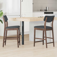 vidaXL Dining Chairs 2 pcs Solid Rubber Wood Light Brown 1