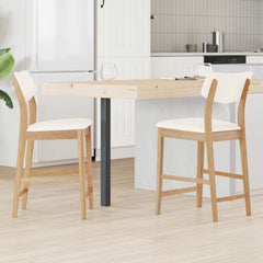 vidaXL Dining Chairs 2 pcs Solid Rubber Wood Natural 48 x 49 x 95 cm 1