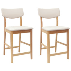 vidaXL Dining Chairs 2 pcs Solid Rubber Wood Natural 48 x 49 x 95 cm 2