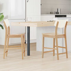 vidaXL Dining Chairs 2 pcs Solid Rubber Wood Natural 48 x 49 x 95 cm 1