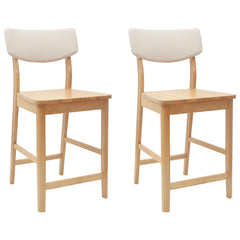 vidaXL Dining Chairs 2 pcs Solid Rubber Wood Natural 48 x 49 x 95 cm 2