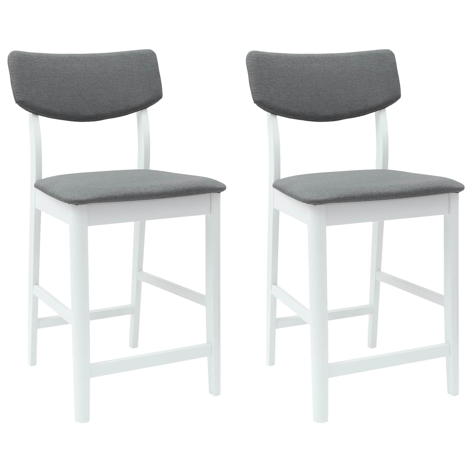 vidaXL Dining Chairs 2 pcs Solid Rubber Wood White 48 x 49 x 95 cm 2