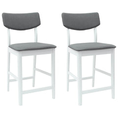 vidaXL Dining Chairs 2 pcs Solid Rubber Wood White 48 x 49 x 95 cm 2