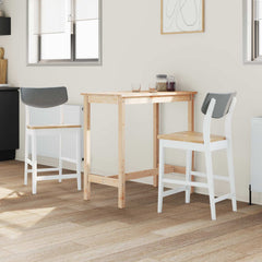 vidaXL Dining Chairs 2 pcs Solid Rubber Wood White 48 x 49 x 95 cm 3