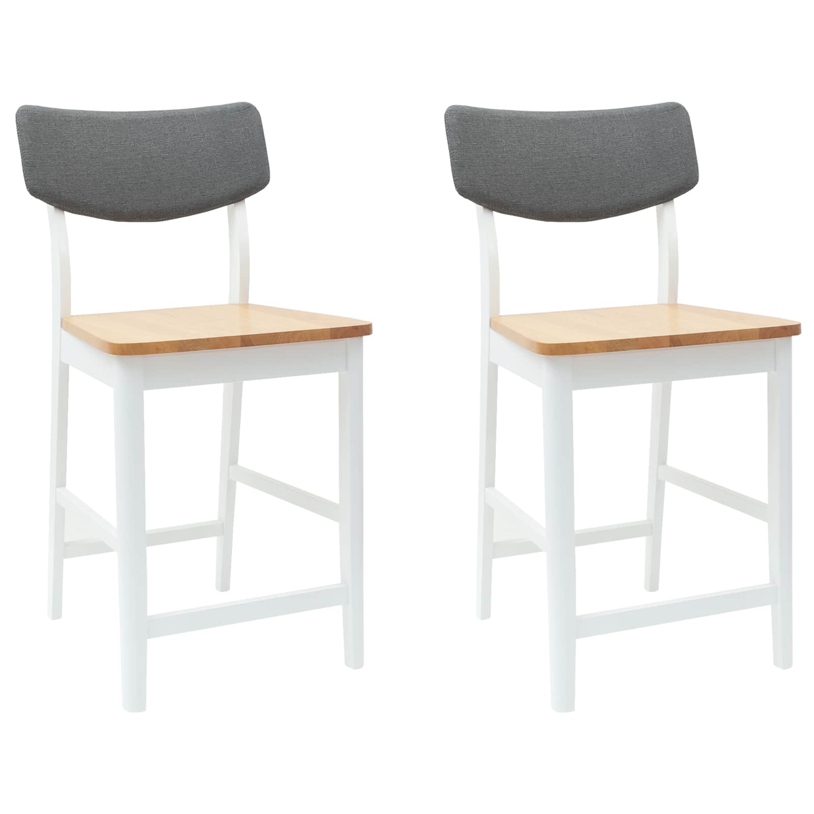 vidaXL Dining Chairs 2 pcs Solid Rubber Wood White 48 x 49 x 95 cm 2
