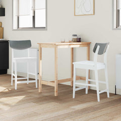 vidaXL Dining Chairs 2 pcs Solid Rubber Wood White 48 x 49 x 95 cm 3