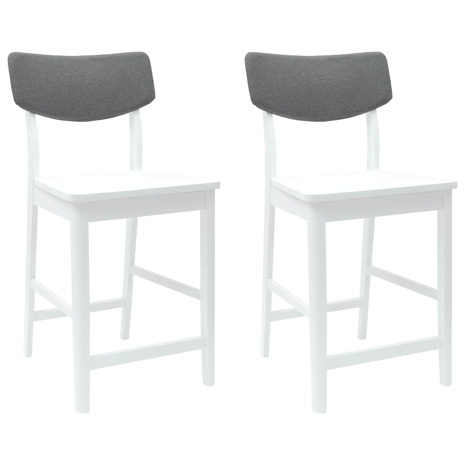 vidaXL Dining Chairs 2 pcs Solid Rubber Wood White 48 x 49 x 95 cm 2