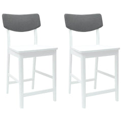 vidaXL Dining Chairs 2 pcs Solid Rubber Wood White 48 x 49 x 95 cm 2