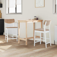 vidaXL Dining Chairs 2 pcs Solid Rubber Wood White 48 x 49 x 95 cm 3