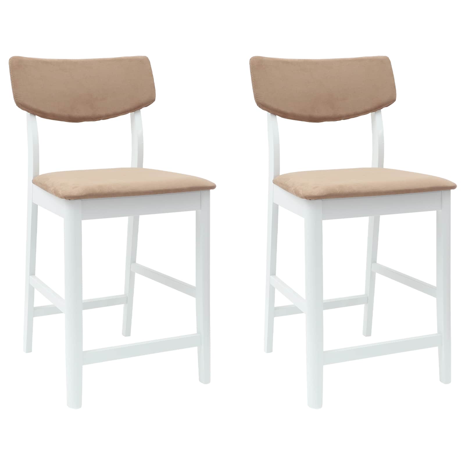 vidaXL Dining Chairs 2 pcs Solid Rubber Wood White 48 x 49 x 95 cm 2