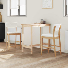 vidaXL Dining Chairs 2 pcs Solid Rubber Wood Natural 48 x 49 x 95 cm 3