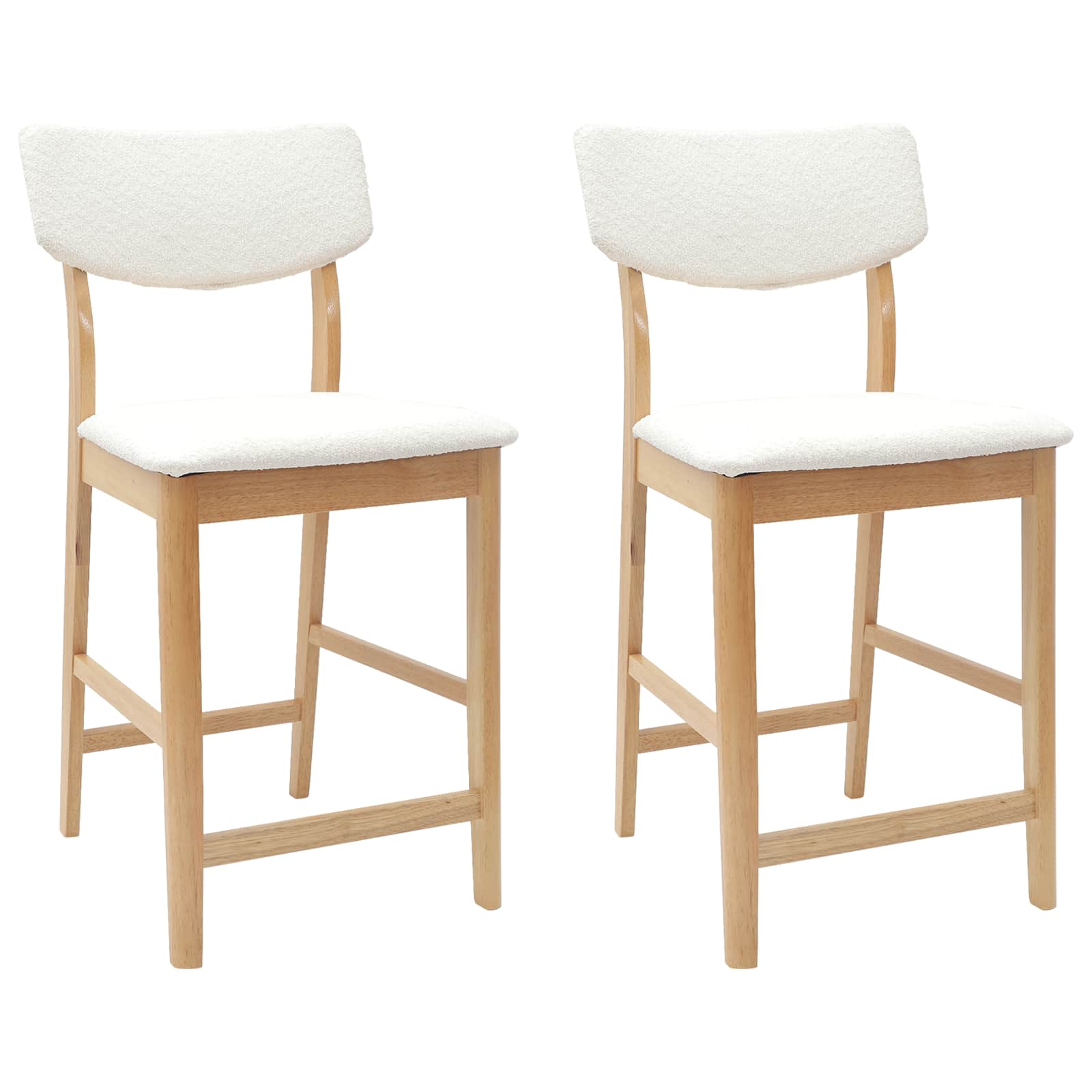 vidaXL Dining Chairs 2 pcs Solid Rubber Wood Natural 48 x 49 x 95 cm 2