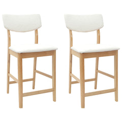 vidaXL Dining Chairs 2 pcs Solid Rubber Wood Natural 48 x 49 x 95 cm 2