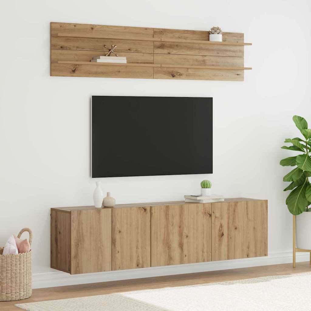 TV Units 6 pcs Engineered wood Artisan oak