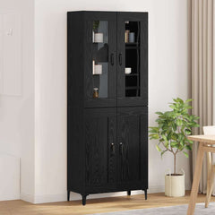 Highboard 69.5 x 34 x 180 cm Engineered Wood Black oak