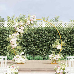 vidaXL Double Wedding Arch Gold 220 x 45 x 200 cm Steel 1