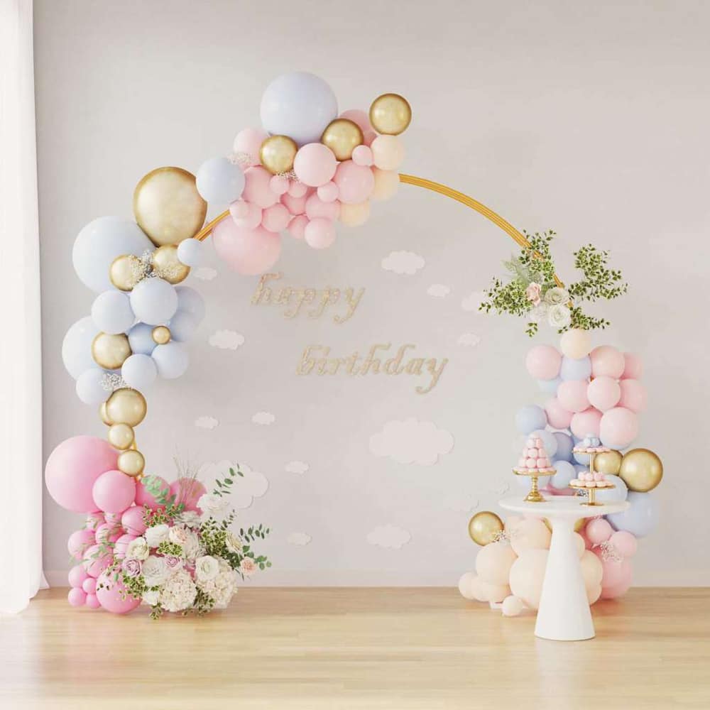 Double Wedding Arch 220 x 45 x 200 cm Steel Gold