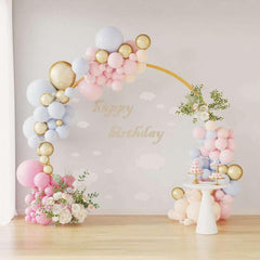 Double Wedding Arch 220 x 45 x 200 cm Steel Gold