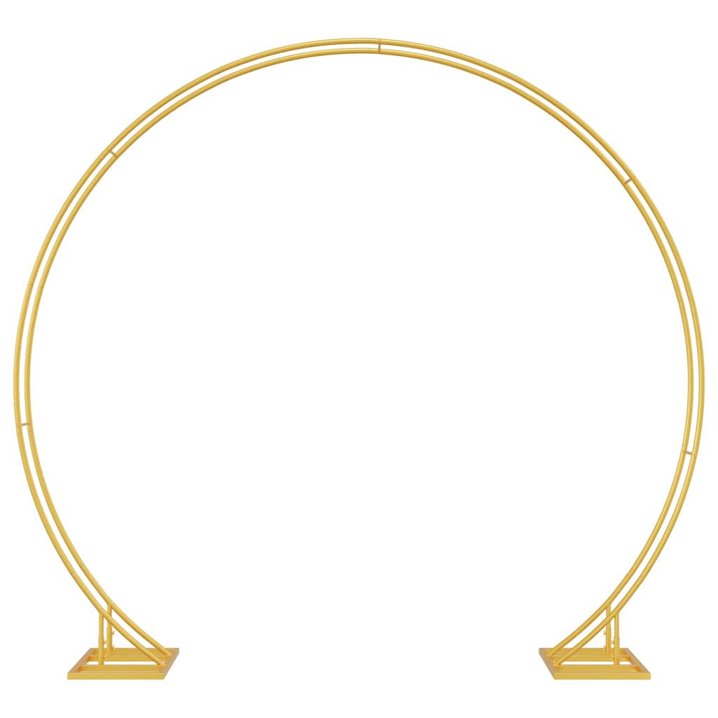vidaXL Double Wedding Arch Gold 220 x 45 x 200 cm Steel 2