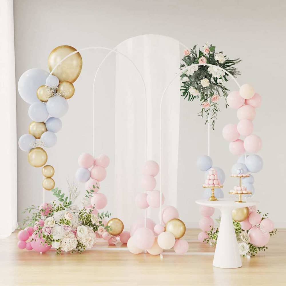 Wedding Arch 3 pcs 120 x 40 x 217 cm Steel White