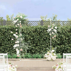 vidaXL Wedding Arch White 150 x 49.5 x 200 cm Steel 1