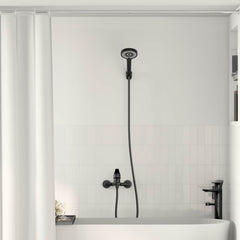 vidaXL Shower Head Set Black G 1/2 inches 1