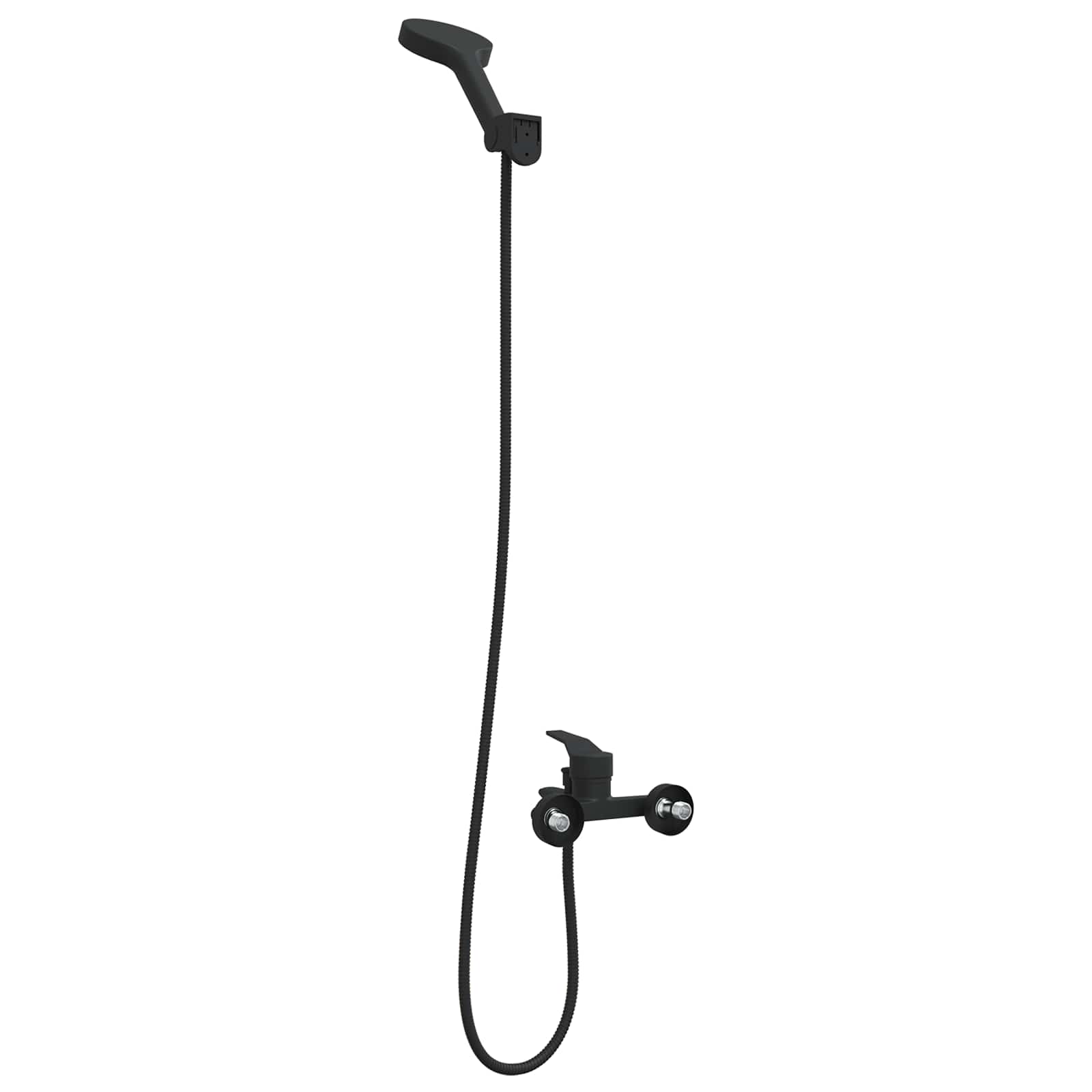 vidaXL Shower Head Set Black G 1/2 inches 6