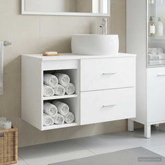 Wall-mounted Bathroom Cabinet Set 2 pcs White