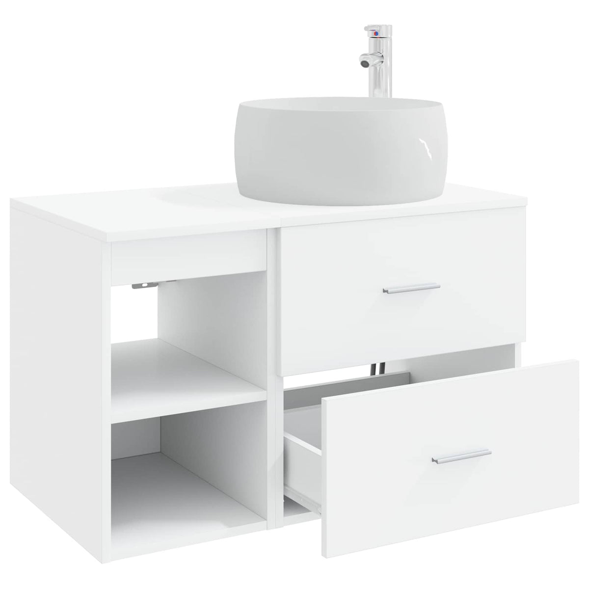 Wall-mounted Bathroom Cabinet Set 2 pcs White
