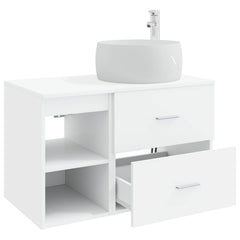 Wall-mounted Bathroom Cabinet Set 2 pcs White