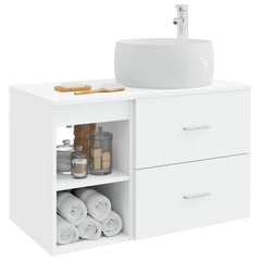 Wall-mounted Bathroom Cabinet Set 2 pcs White