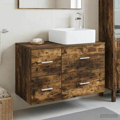 Bathroom Cabinet Set 2 pcs 79.5 x 41 x 80 cm Smoked oak