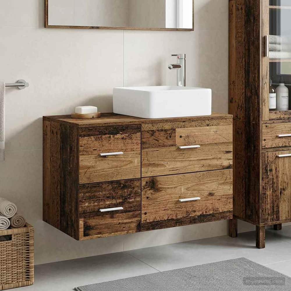 Bathroom Cabinet Set 2 pcs 79.5 x 41 x 80 cm Old wood