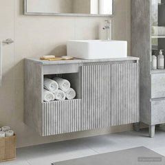Bathroom Cabinet Set 2 pcs 79.5 x 41 x 80 cm Concrete grey