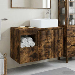 Bathroom Cabinet Set 2 pcs 83 x 35 x 80 cm Smoked oak